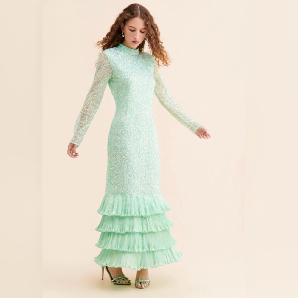 Anthropologie BHANUNI BY JYOTI Sequin Siren Maxi Dress SIZE 1X Great Condition - Picture 7 of 16